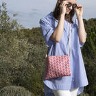 Pouch Picto Pink 28x21 100% cotton, acrylic coating. Garnish: Cattle leather, , hi-res image number 0
