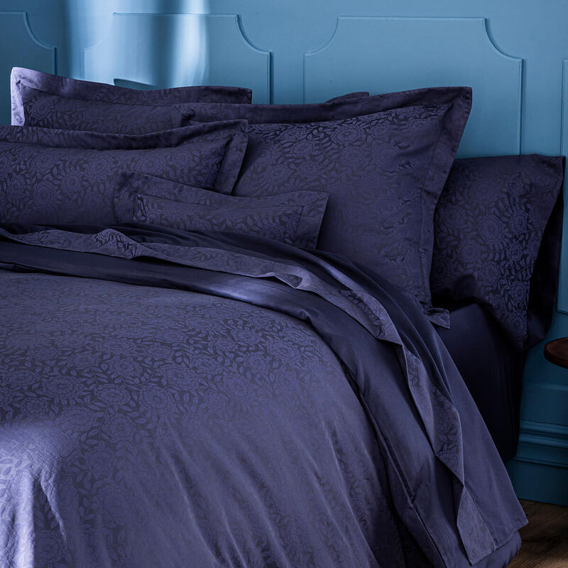 Pillowcase Flora Dark blue 50X75 100% cotton, , hi-res image number 1