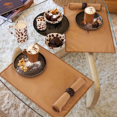 Coated placemat Vegetal mood avec surjet bourdon Cotton