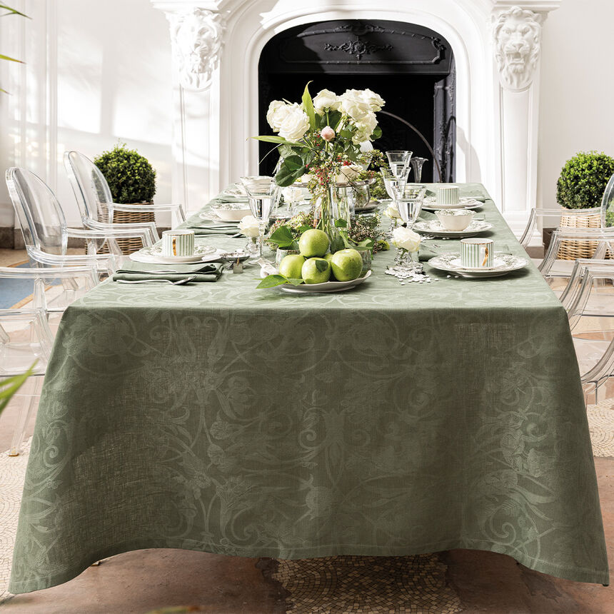 Tablecloth Tivoli Green 175x175 100% linen, , hi-res image number 2