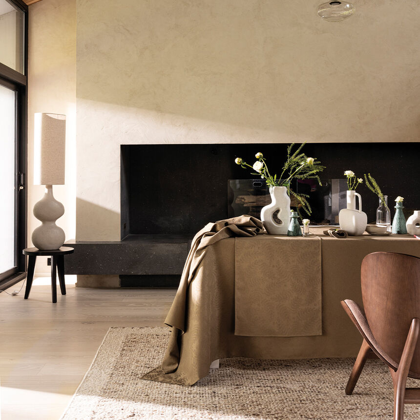 Tablecloth Vegetal mood Green 150x150 100% cotton, , hi-res image number 0