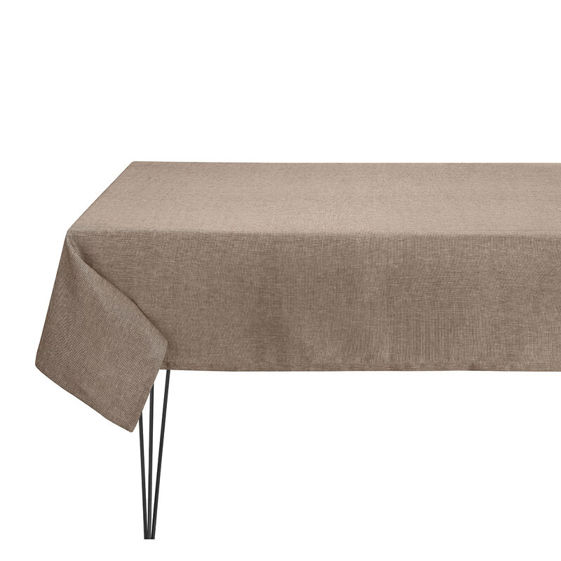 Tablecloth Casual Natté Brown 150x150 100% linen, , hi-res image number 0