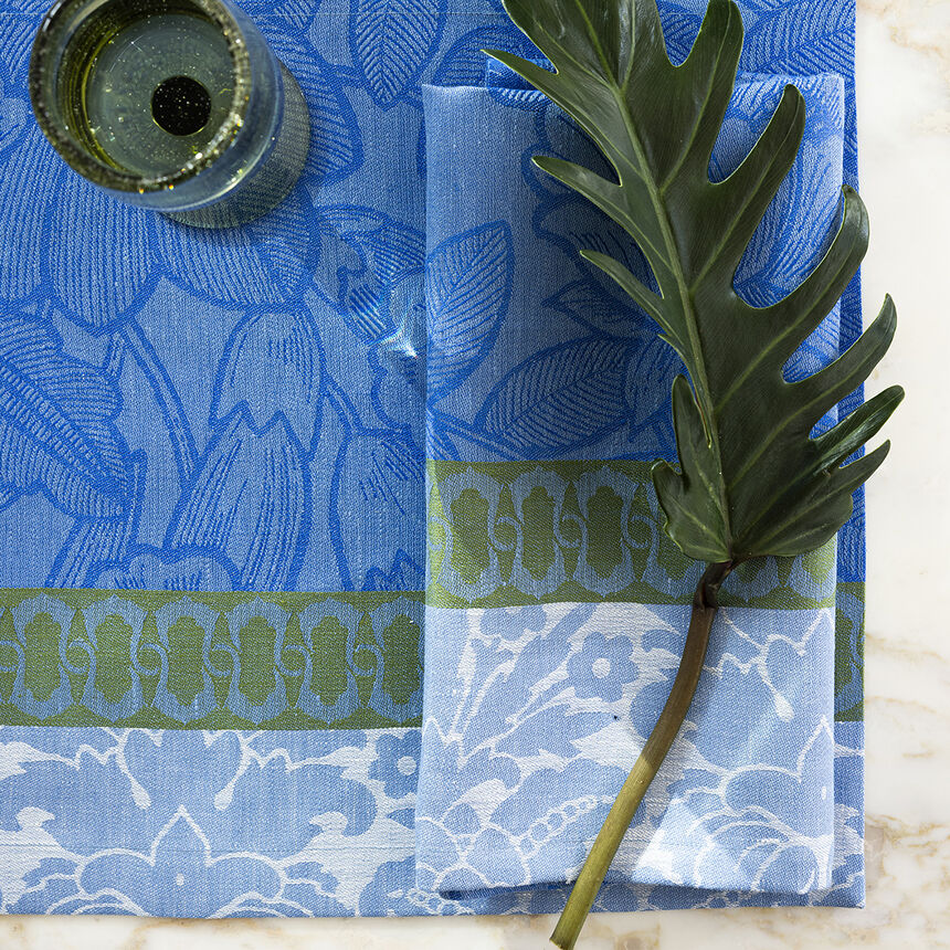 Napkin Escapade Tropicale Blue 58x58 100% linen, , hi-res image number 0
