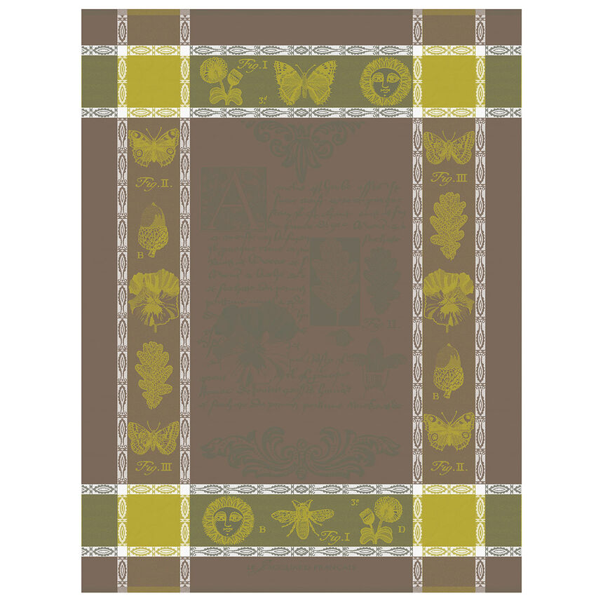 Tea towel Botanique Green 60x80 100% cotton, , hi-res image number 0
