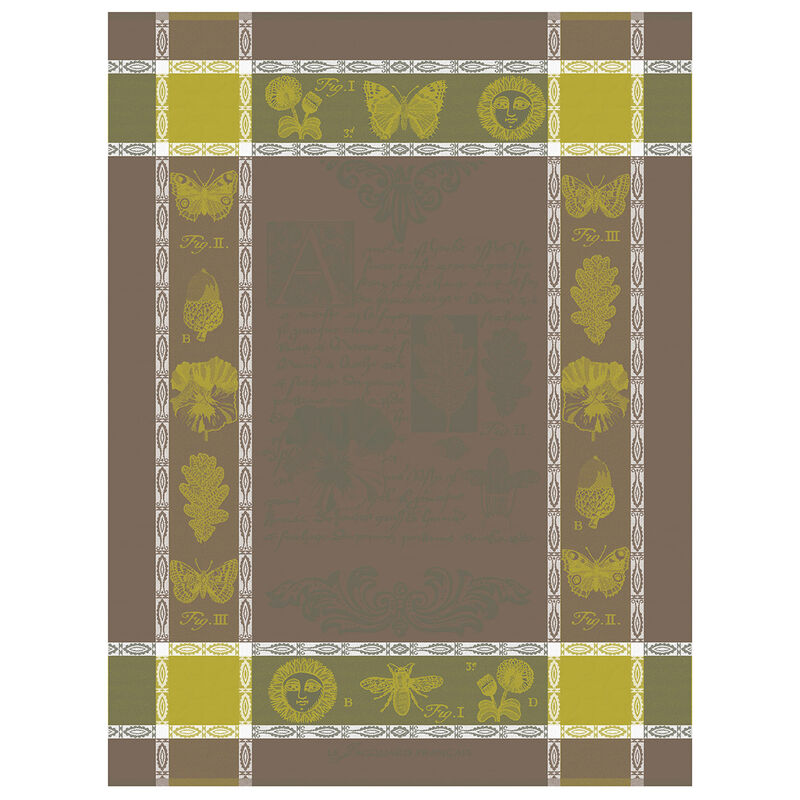 Tea towel Botanique Green 60x80 100% cotton, , hi-res image number 0