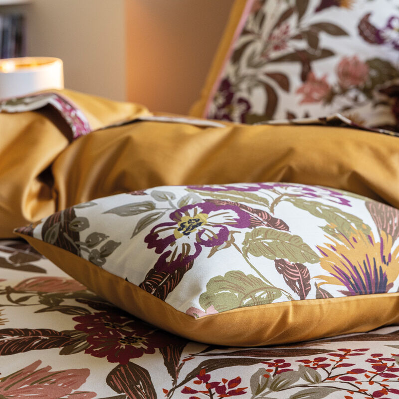 Pillowcase Panache de fleurs Yellow 40X80 100% cotton, , hi-res image number 4