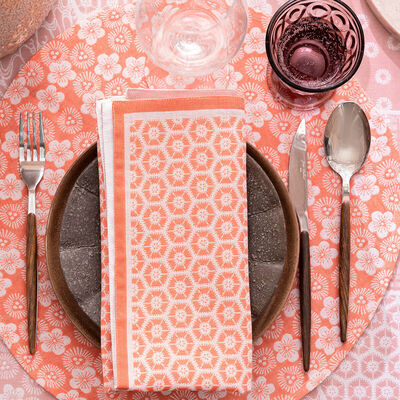 Coated placemat Wagara coated Pink &Oslash;38 100% cotton