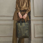 Hand-carried bag Paysage Green  100% cotton, acrylic coating. Garnish: Cattle leather, , hi-res image number 6