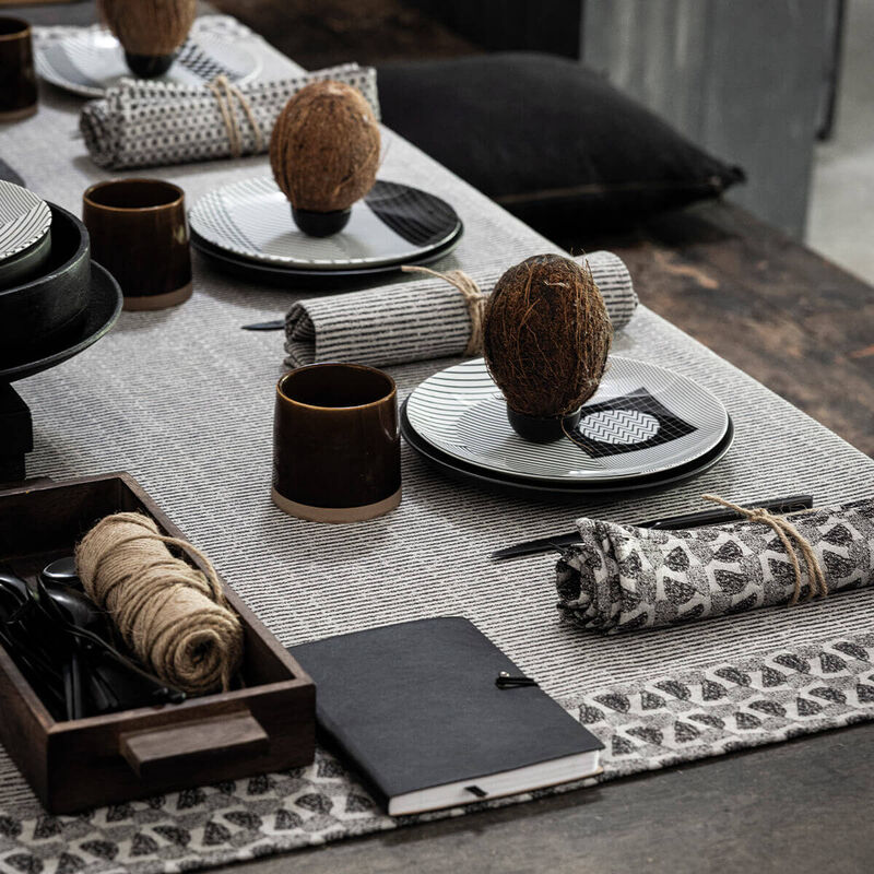 Tablecloth Empreintes Black 150x150 100% cotton, , hi-res image number 3