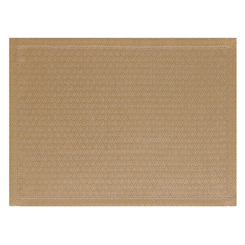 Placemat Portofino Géo Brown 50x36 100% linen, , hi-res image number 1