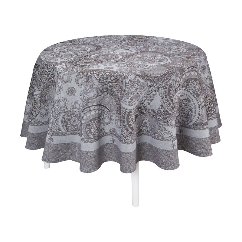 Tablecloth Porcelaine Kaolin Ø210 100% cotton, , hi-res image number 4