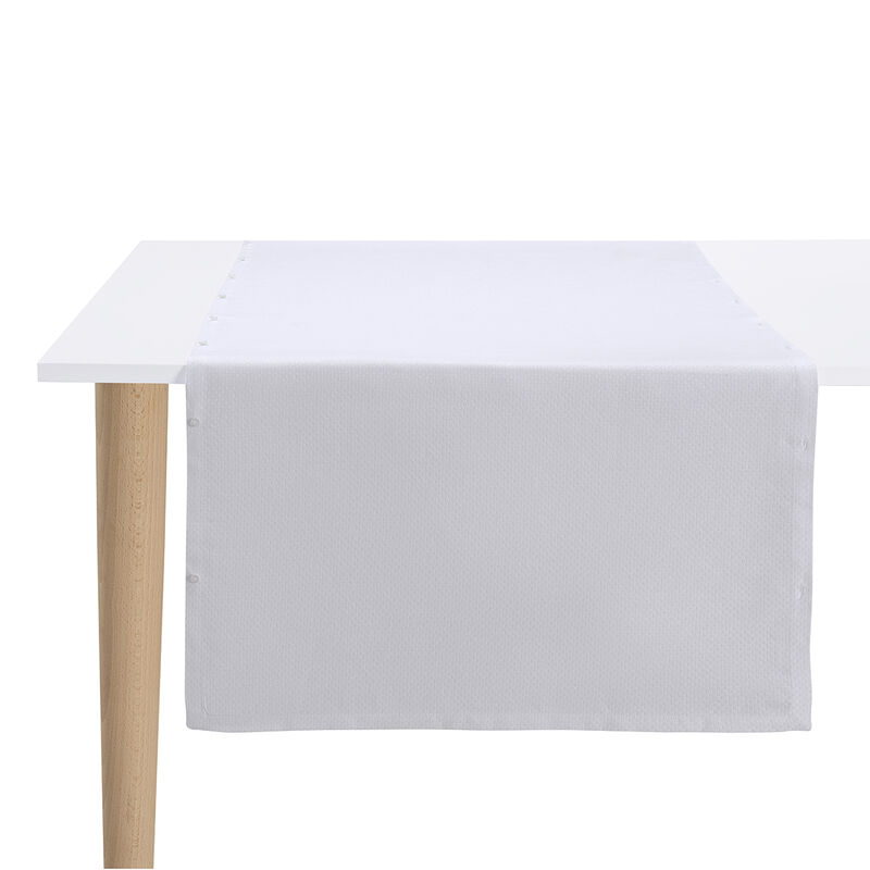 Runner Portofino Pluriel White 55x175 100% linen, , hi-res image number 0