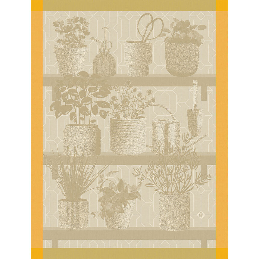 Tea towel Herbes fra&icirc;ches Beige 60x80 100% cotton, , hi-res image number 0
