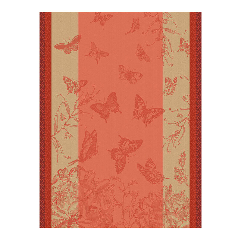 Tea towel Jardin des papillons Pink 60x80 100% cotton, , hi-res image number 0