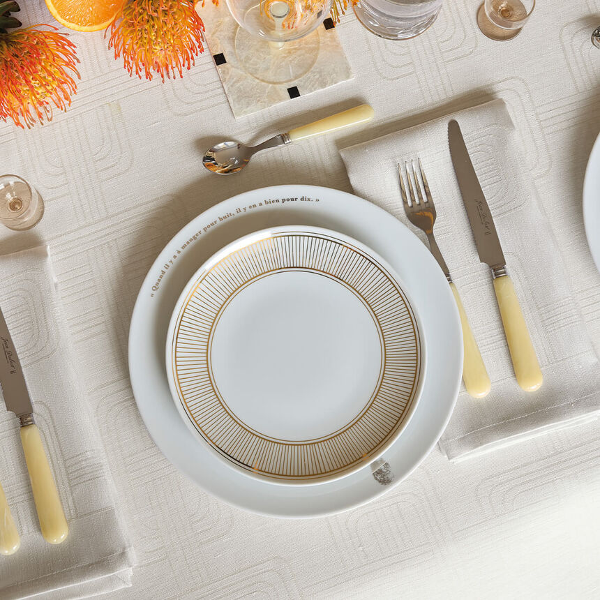 Tablecloth H&ocirc;tel particulier Grey 120x120 100% linen, , hi-res image number 3