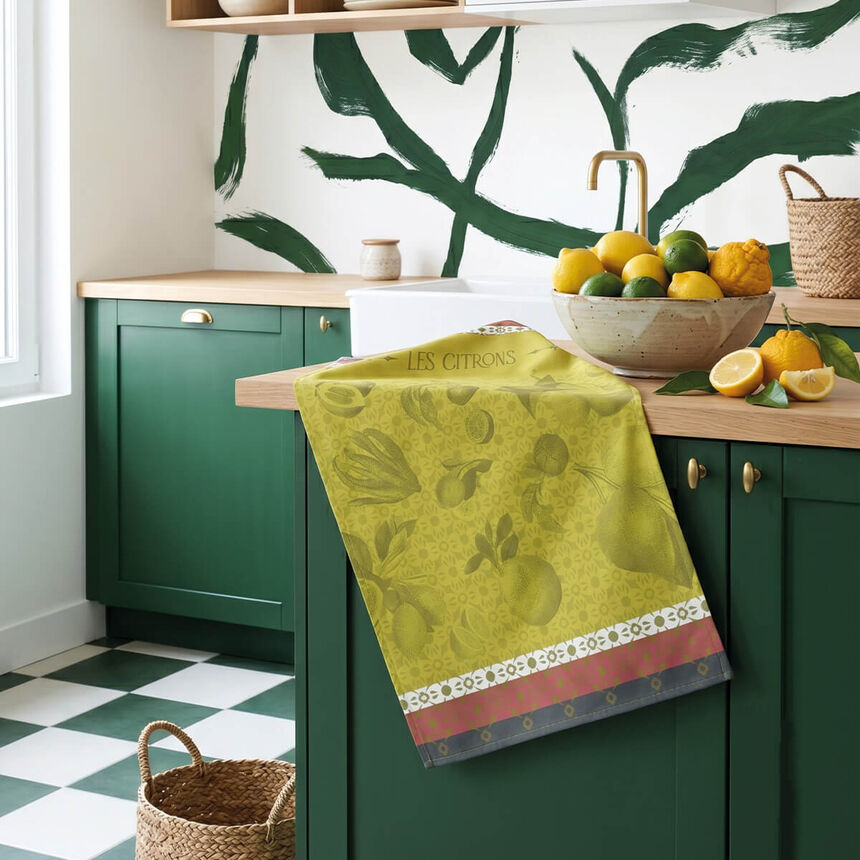 Tea towel La beaut&eacute; du zeste Green 60x80 100% cotton, , hi-res image number 2