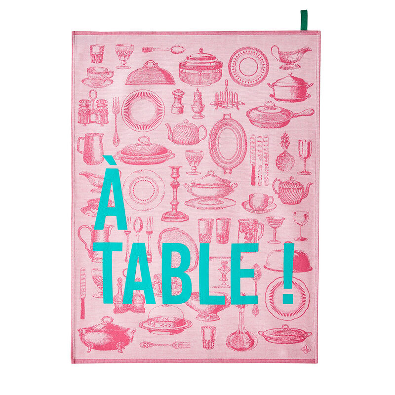 Tea towel &Agrave; table Pink 60x80 100% cotton, , hi-res image number 1