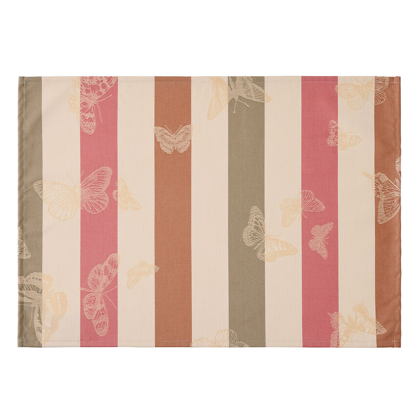 Coated placemat Bal des papillons Coated Pink 50x36 100% cotton, , hi-res image number 1