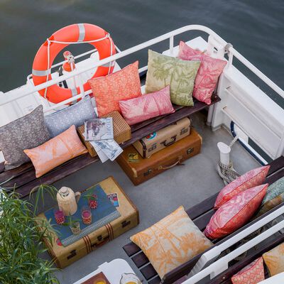 Cushion cover Croisière sur le Nil Linen