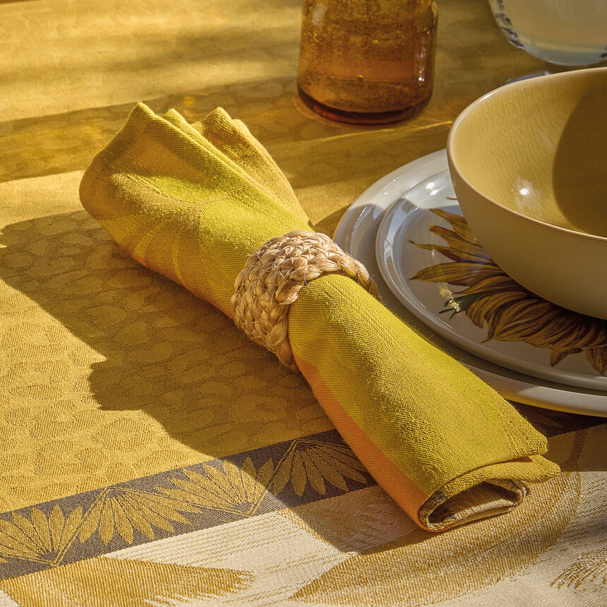 Napkin Sinhar&acirc;ja Yellow 50x50 100% cotton, , hi-res image number 0