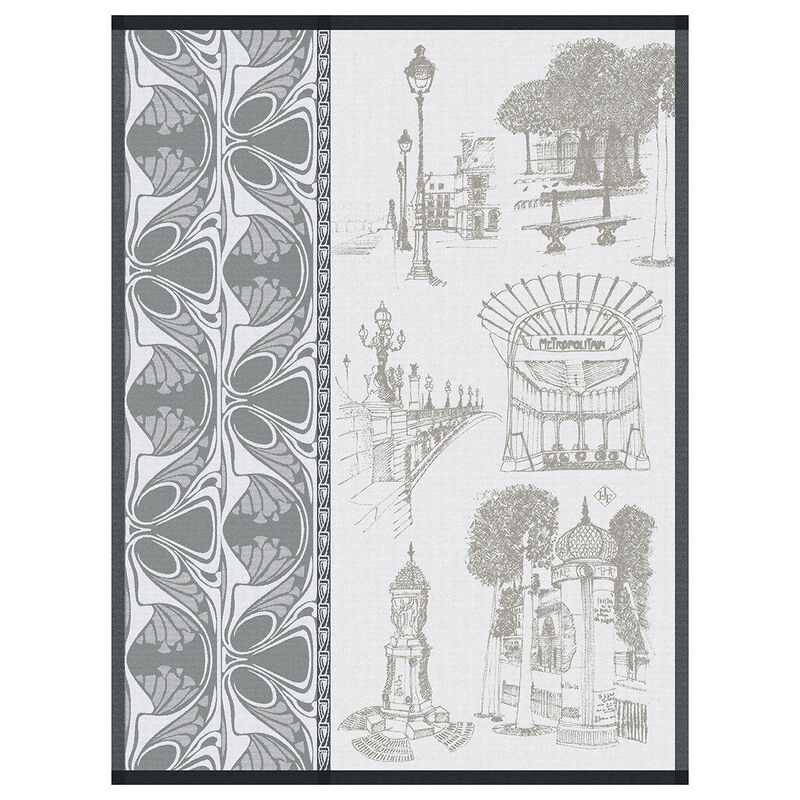Tea towel Carnet de Paris Bitume 60x80 100% cotton, , hi-res image number 1