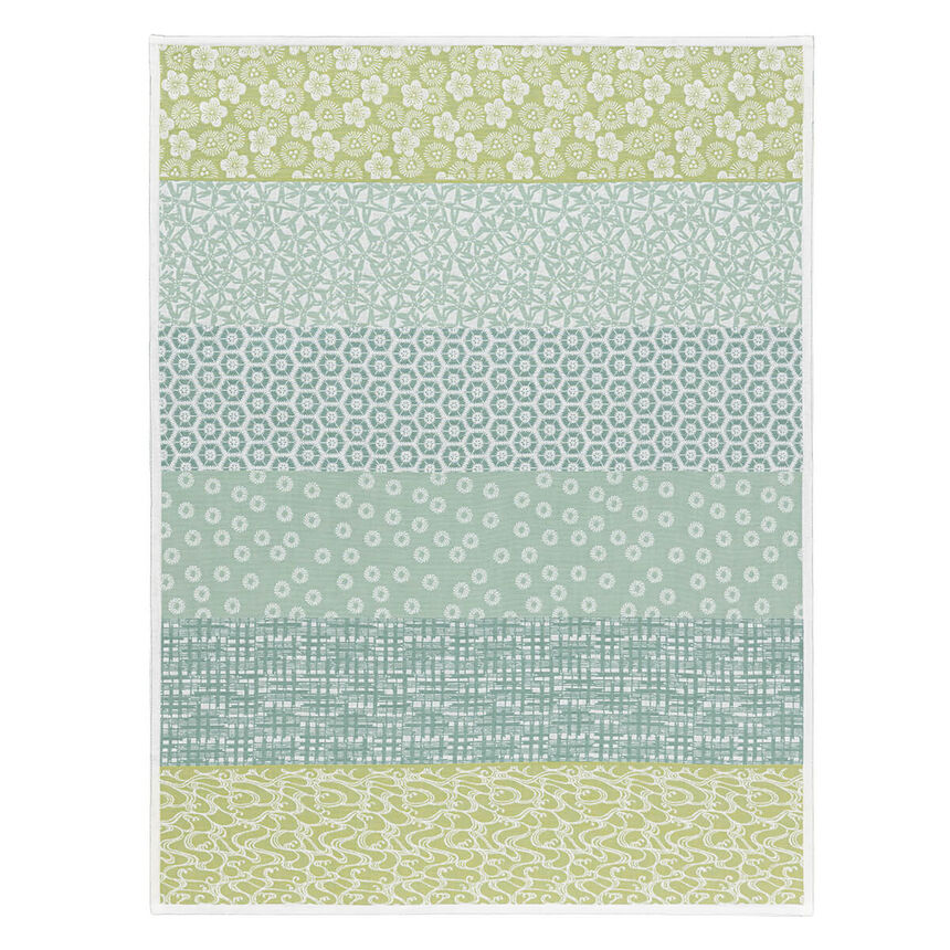 Tea towel Wagara Green 60x80 100% cotton, , hi-res image number 0