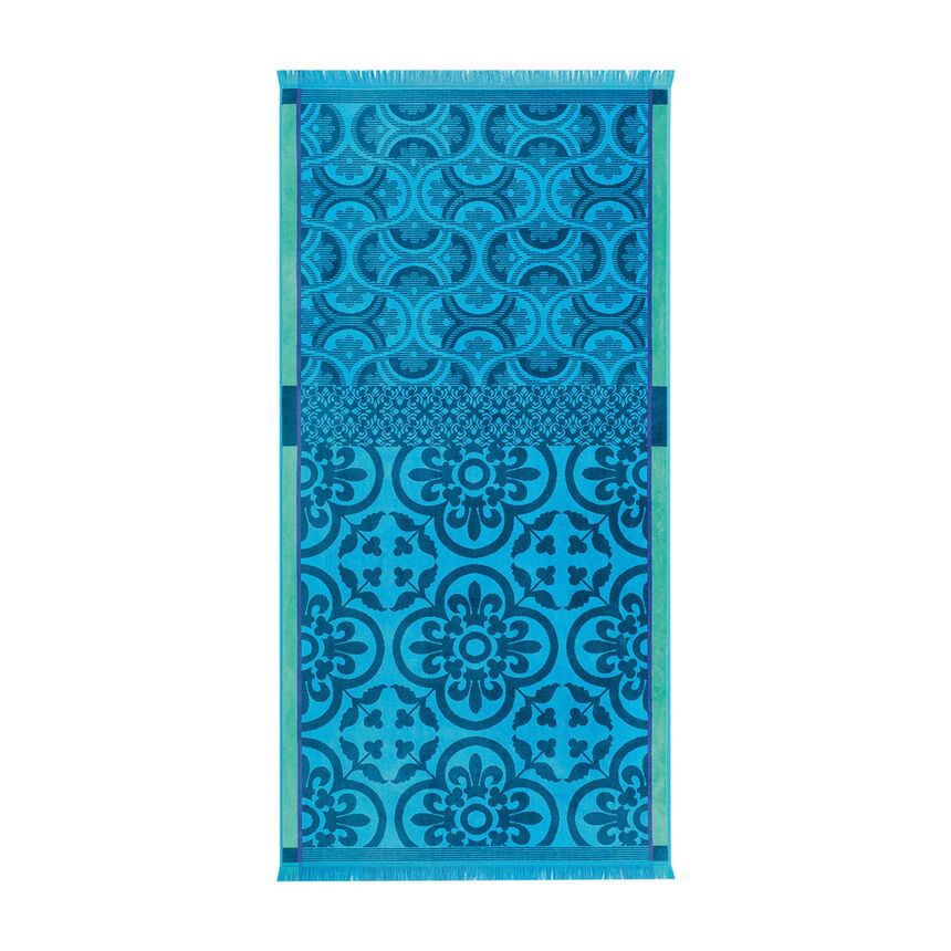 Beach towel Santorin Turquoise 100x200 100% cotton, , hi-res image number 1