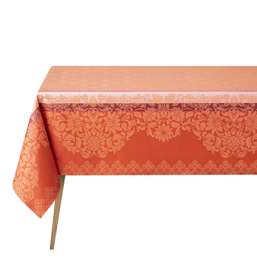 Coated tablecloth Mumbai Enduit Orange 150x220 100% cotton, , hi-res image number 2