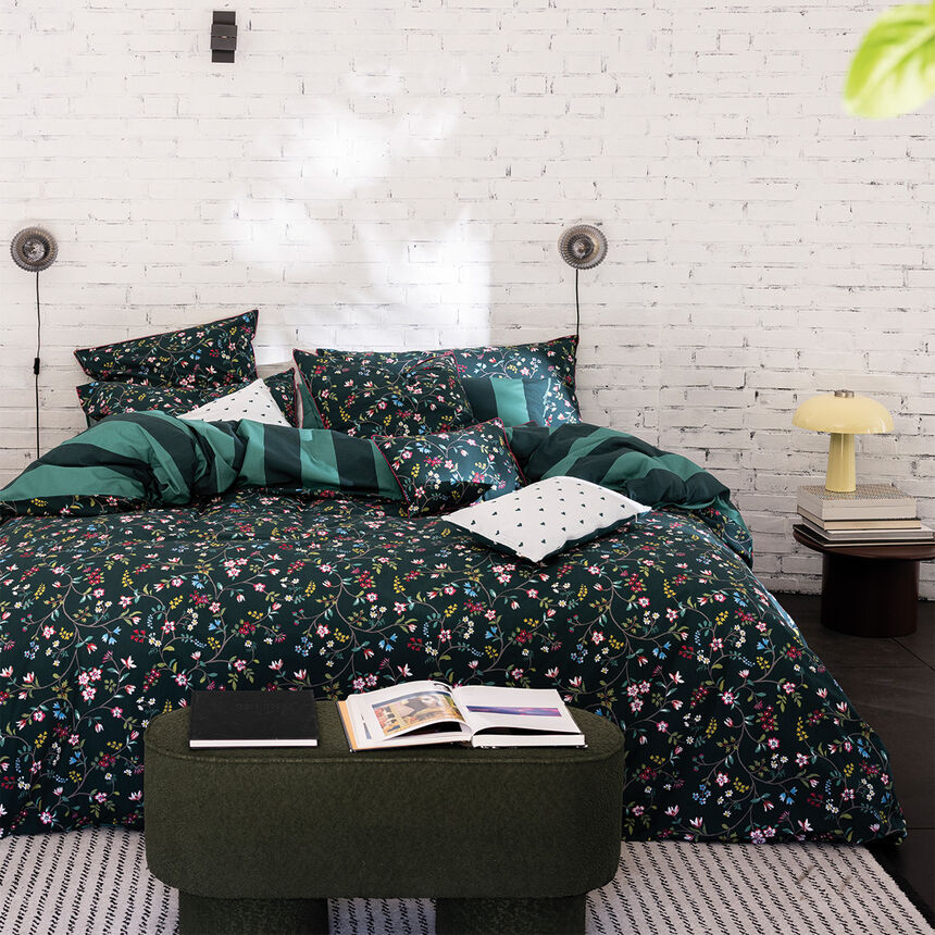 Duvet cover Vagabonde Green 135X200 100% cotton, , hi-res image number 0