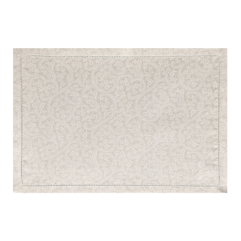 Placemat Portofino Fiori Beige 50x36 100% linen, , hi-res image number 0