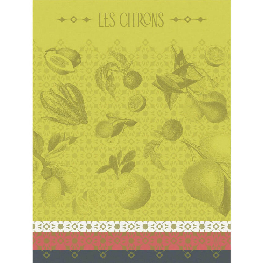 Tea towel La beaut&eacute; du zeste Green 60x80 100% cotton, , hi-res image number 1
