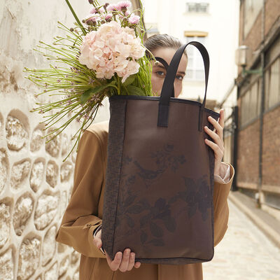 Traditional Jacquard Fabric Single Partition Tote Bag