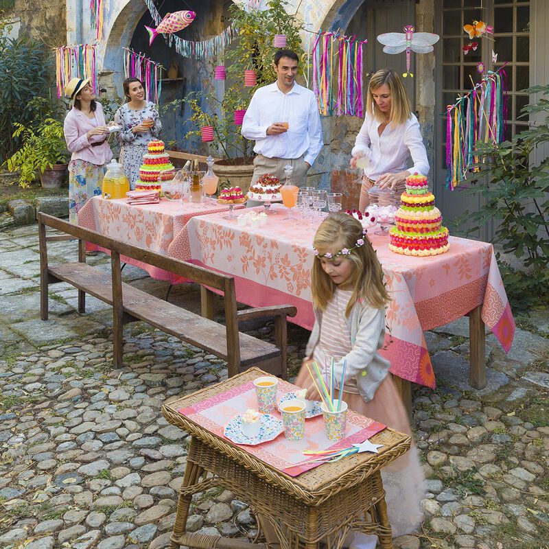 Tablecloth Asia mood Tea pink 175x175 100% cotton, , hi-res image number 0