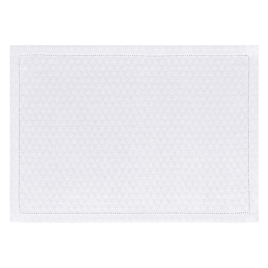 Placemat Portofino G&eacute;o White 50x36 100% linen, , hi-res image number 0