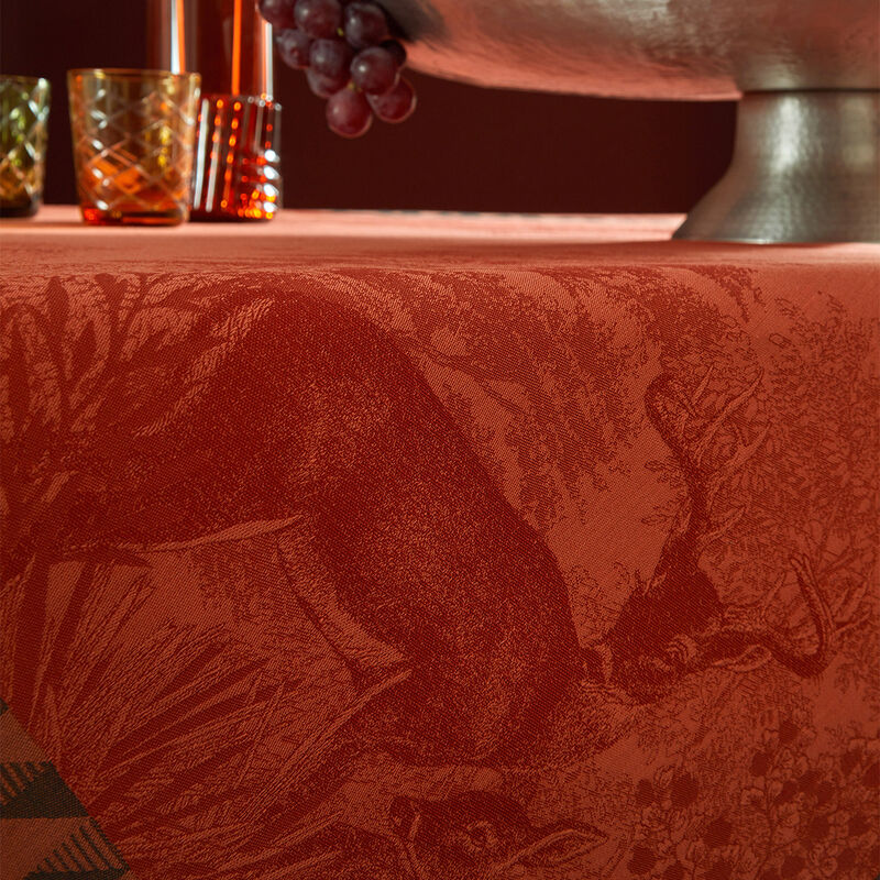 Tablecloth For&ecirc;t enchant&eacute;e Orange 175x175 100% cotton, , hi-res image number 2