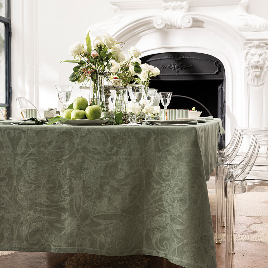 Tablecloth Tivoli Green 175x175 100% linen, , hi-res image number 3