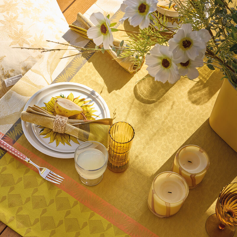 Tablecloth Sinharâja Yellow 175x175 100% cotton, , hi-res image number 8