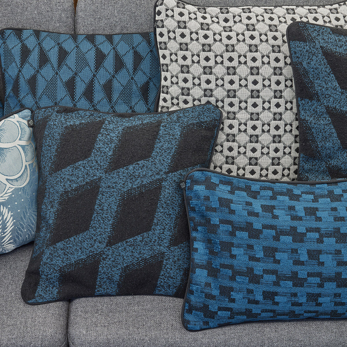 cushion cover blueFrance Echo | Le Jacquard Français