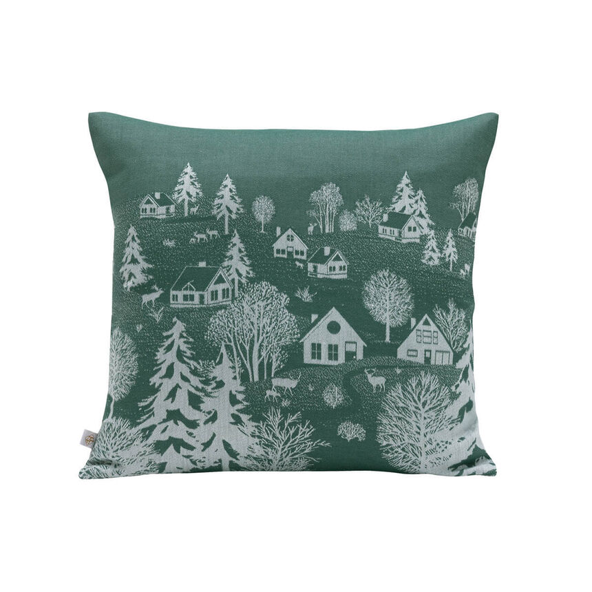 Cushion cover Sous les &eacute;toiles Green 40x40 100% cotton, , hi-res image number 2