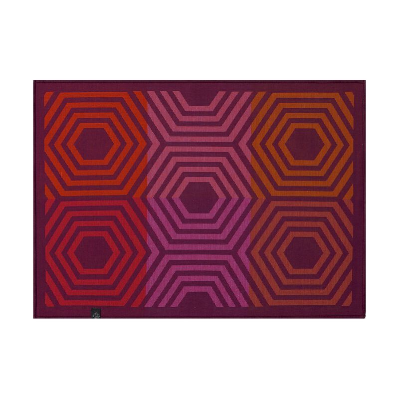 Placemat Kaléidoscope Vibration purple 50x36 100% cotton, , hi-res image number 1