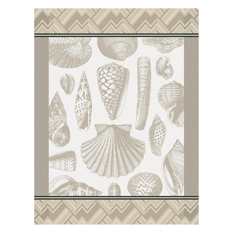 Tea towel Coquillage Beige 60x80 100% cotton, , hi-res image number 0