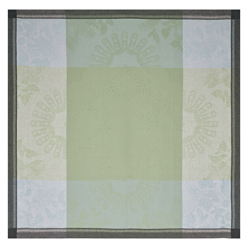 Tablecloth Jardin d'orient Light Green 120x120 100% linen, , hi-res image number 2