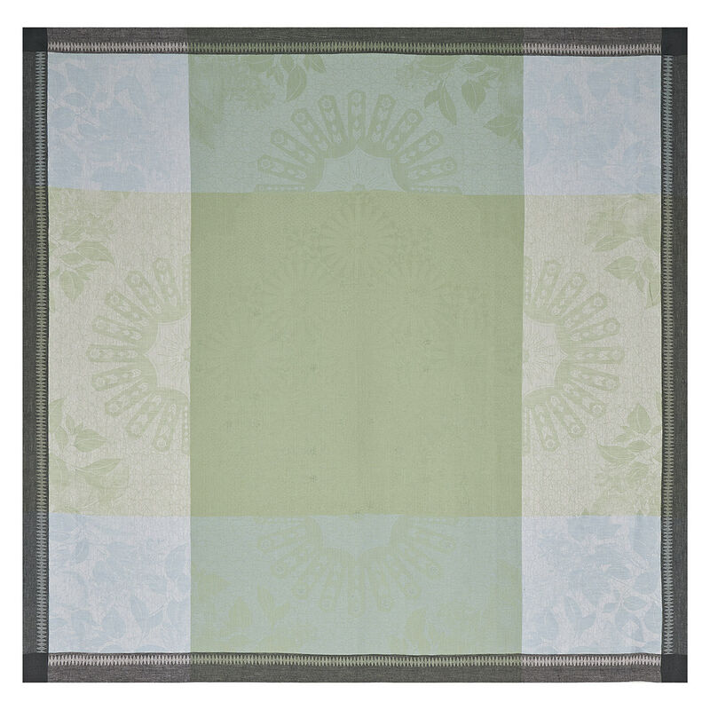 Tablecloth Jardin d'orient Light Green 120x120 100% linen, , hi-res image number 2
