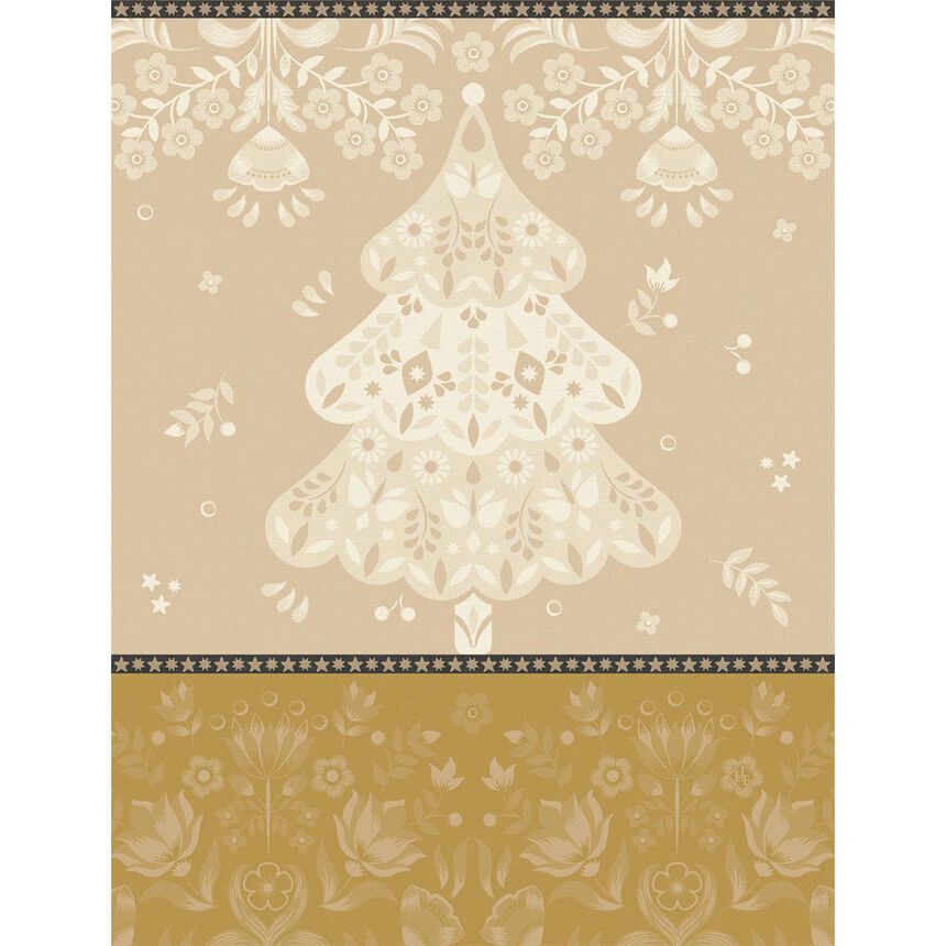 Tea towel F&eacute;erie Yellow 60x80 100% cotton, , hi-res image number 0