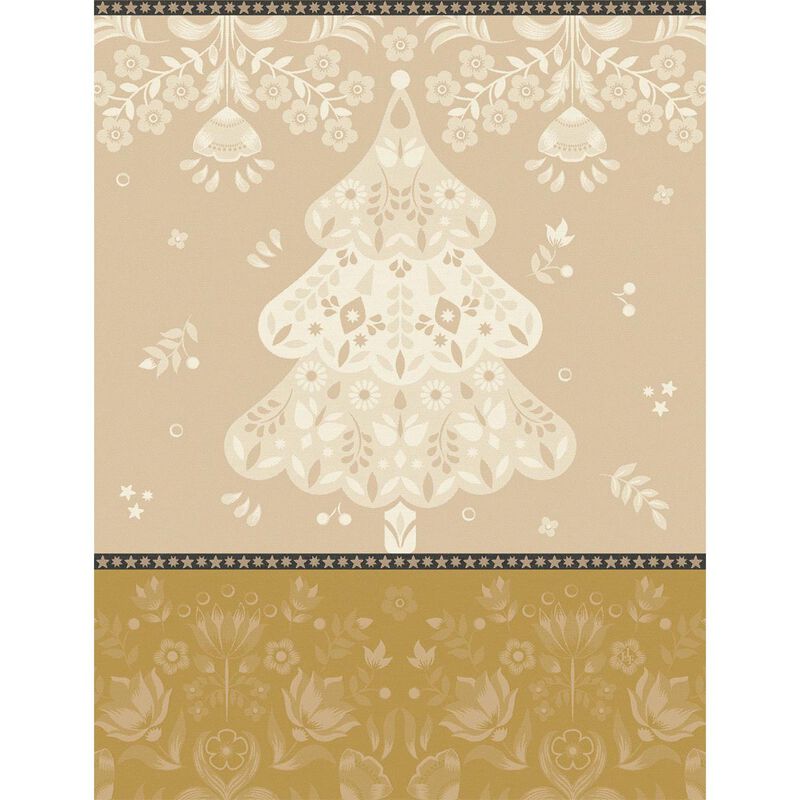 Tea towel Féerie Yellow 60x80 100% cotton, , hi-res image number 0