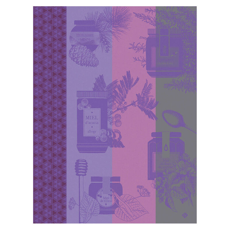 Tea towel Miel en Pot Purple 60x80 100% cotton, , hi-res image number 0