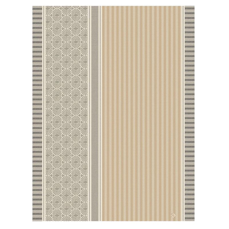 Tea towel Dune Rayures Beige 60x80 100% cotton, , hi-res image number 0