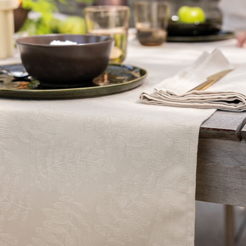 Runner Vegetal mood Beige 50x150 100% cotton, , hi-res image number 1