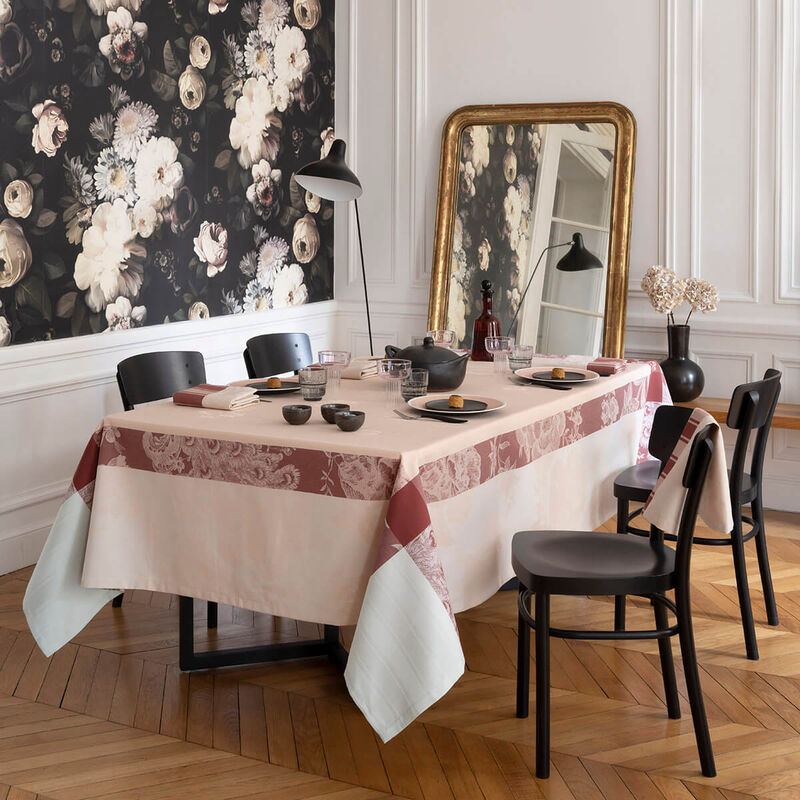 Tablecloth À la Française Pink 175x175 100% cotton, , hi-res image number 0