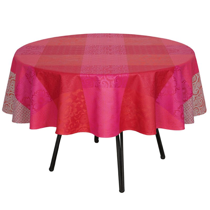 Coated tablecloth Fleurs de Kyoto Cherry 175x175 100% cotton, , hi-res image number 1